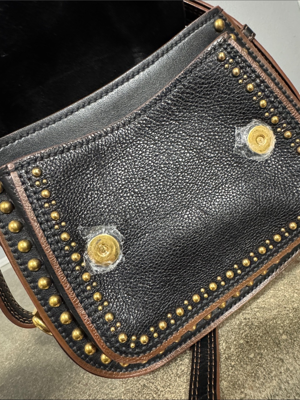 Miu Miu Rare Dahlia Madras Crystal Stud Crossbody/Shoulder Bag – Black Leather - Picture 11 of 16